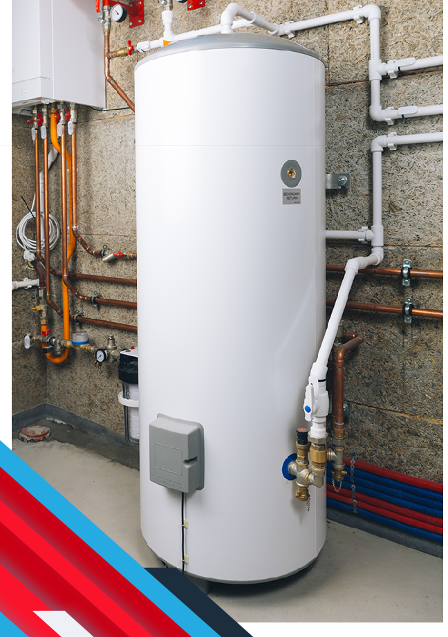 hot water heater tank in home